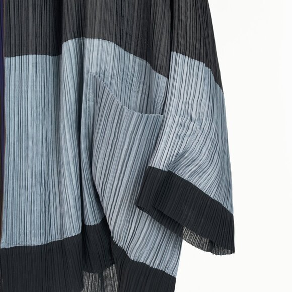 Issey Miyake SS1993 Reversible Multicolour Striped Pleated Open-Front Jacket - Picture 7 of 14